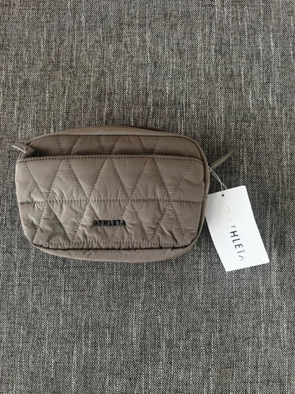 Athleta All About Quilted Belt Bag Taupe NWT